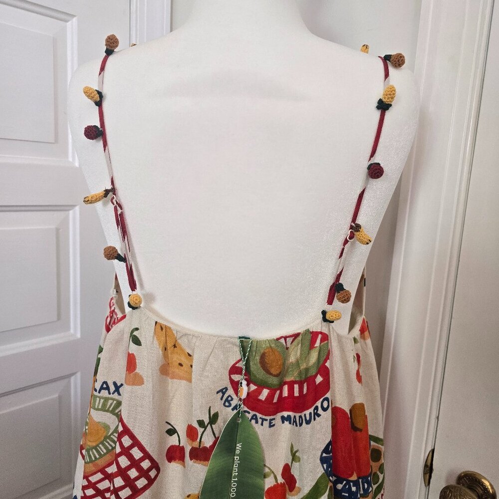 NWT Farm Rio Mixed Picnic Vibrant & Sexy Low Cut Summer Maxi Dress Size L - Picture 9 of 16